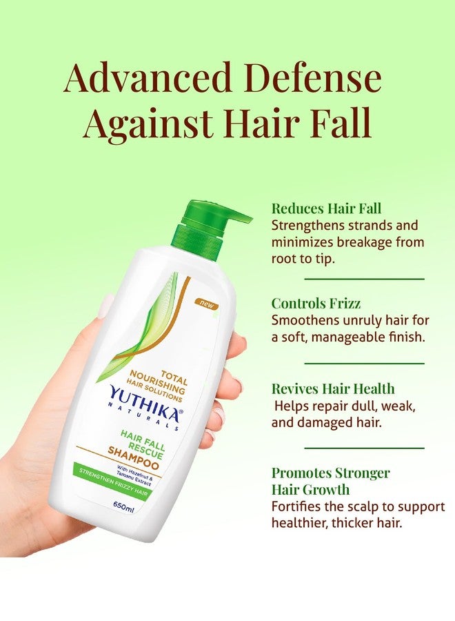 Yuthika Hair Fall Rescue Shampoo for Women & Men 650 ml | Strengthens Frizzy Hairs | Enriched with Hazelnut & Tamanu Extracts - Image 5