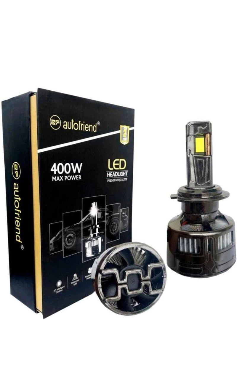 autofriend LED Headlight Bulb,H/8,H/11,400 WATT, 40000LM, 6000K Cool White, IP67 Waterproof (af-400w-H8) - Image 1