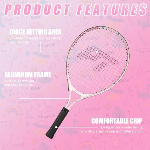 PickleTech Kids Tennis Racket - Toddler Tennis Racket, 17-25 inch Youth Tennis Racquet for Ages 2-12, Unicorn Designs for Boys & Girls, Perfect for Beginners - Image 3