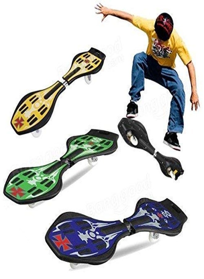 Red-Rubby Heavy Quality Wave Board with 360 Degree Rotating Lights On Wheels and Anti Slip Concaved Platform for Adults Ages 6 up, Multicolour - Image 2