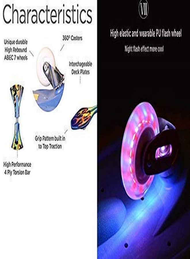 Red-Rubby Heavy Quality Wave Board with 360 Degree Rotating Lights On Wheels and Anti Slip Concaved Platform for Adults Ages 6 up, Multicolour - Image 5