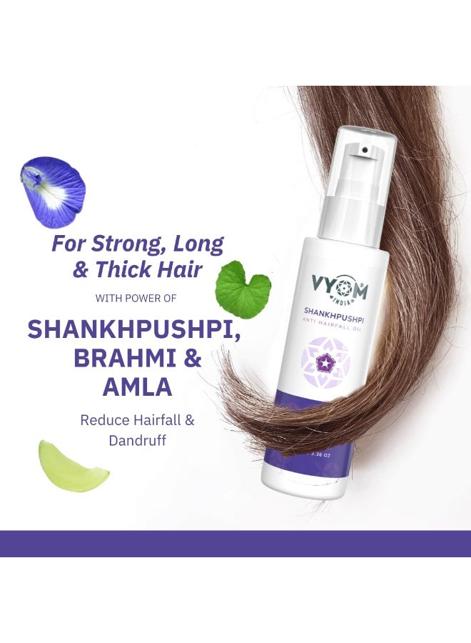 VYOM India Anti Hairfall Oil for Women & Men, Shakhpushpi Hairfall Control Oil, Reduces Hair Fall & breakage, Certified, Organic, 100% Pure, Natural & Herbal Hair Oil for Hair Growth - 100ML - Image 3