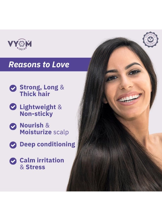 VYOM India Anti Hairfall Oil for Women & Men, Shakhpushpi Hairfall Control Oil, Reduces Hair Fall & breakage, Certified, Organic, 100% Pure, Natural & Herbal Hair Oil for Hair Growth - 100ML - Image 4