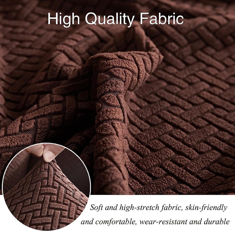 House of Quirk Universal Double Seater Polar Fleece 220 GSM Fabric Sofa Cover Flexible Stretch Sofa Slipcover (Dark Brown, Double Seater) - Image 3