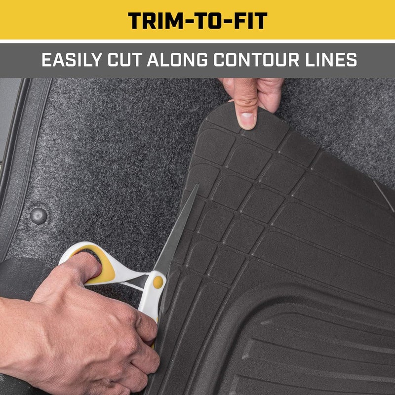 Caterpillar CAT ToughRide Heavy Duty Automotive Rubber Cargo Liner Trunk Floor Mat - All Weather Protection, Trimmable to Fit Most Vehicles, Black, 53" x 36.25" - Image 4