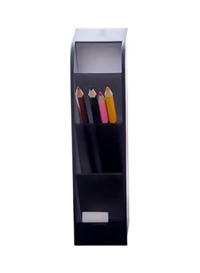 NIBEMINENT Multi-Functional Pen/Pencil Holder with 4-Compartments Black - Image 1
