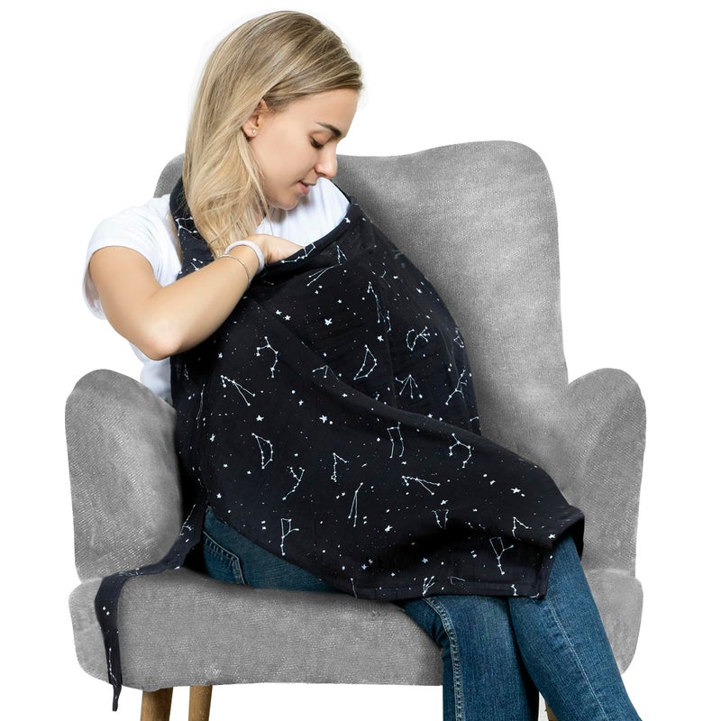 San Francisco Baby San Francisco Baby Nursing Cover Breathable Breastfeeding Cover for Nursing 360 Nursing Cover Up for Breastfeeding Privacy Nursing Covers Nursing Blanket for Breastfeeding Premium Black
