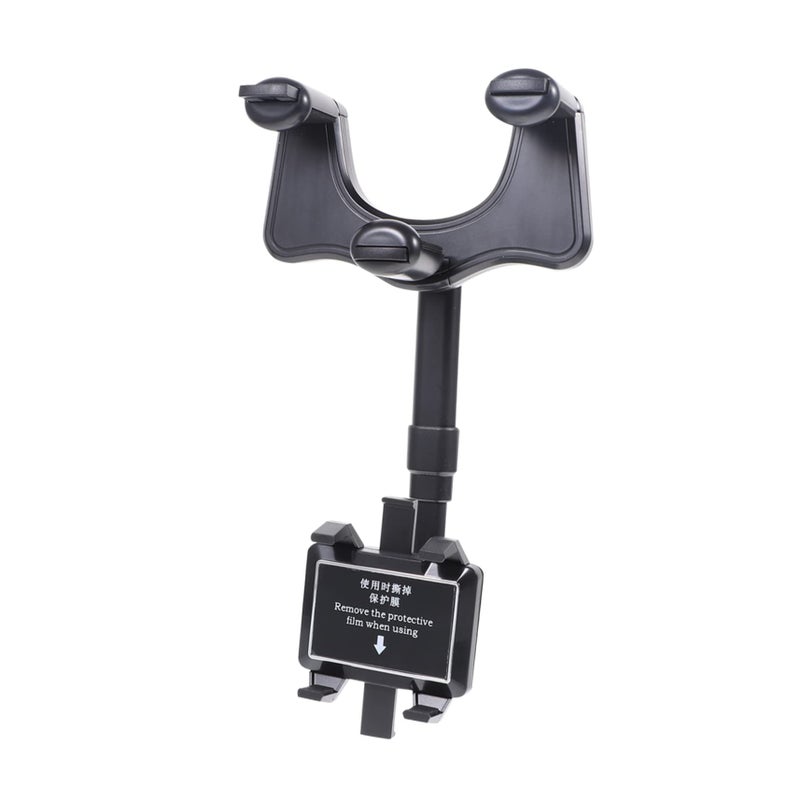 Retractable Car Phone Holder Rotatable Base Rearview Mirror Mount for Safe Driving - Image 2