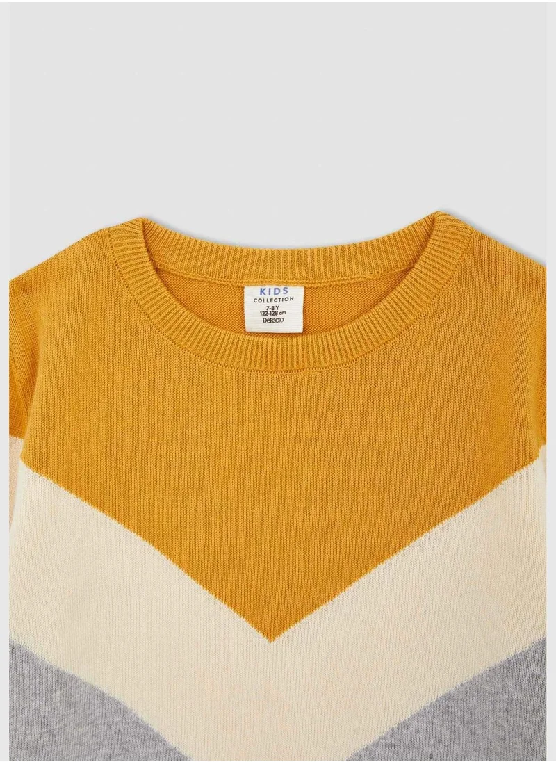 DeFacto Long Sleeve Block Colour Knitted Jumper