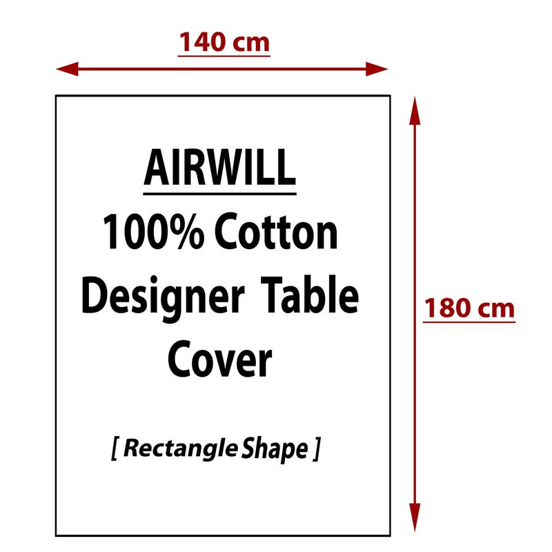 AIRWILL Cotton Self Designed 6 Seater Table Cloth Pack of 1 pcRectangular Multicolour - Image 2