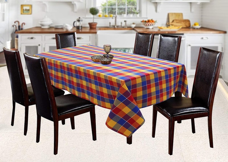 AIRWILL Cotton Self Designed 6 Seater Table Cloth Pack of 1 pcRectangular Multicolour - Image 1