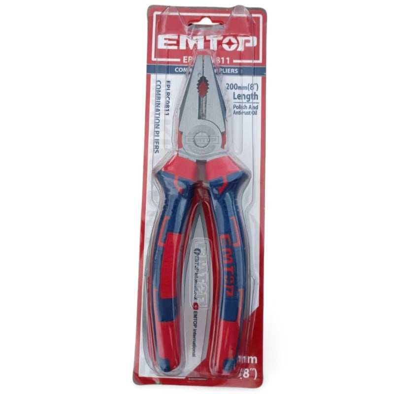 EMTOP MBTstore EMTOP EPLRC0611 6160MM Combination Wire Cutting Pliers hand Tool Polish and AntiRust Two Color Handle For Home Professinal Use  - Image 1