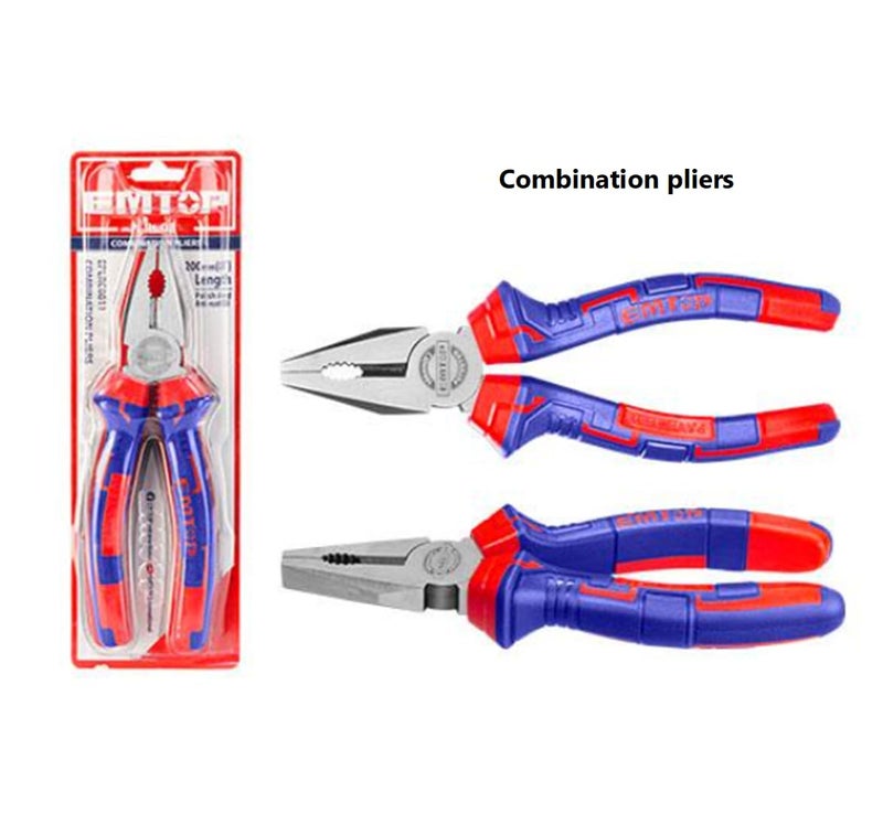 EMTOP MBTstore EMTOP EPLRC0611 6160MM Combination Wire Cutting Pliers hand Tool Polish and AntiRust Two Color Handle For Home Professinal Use  - Image 2