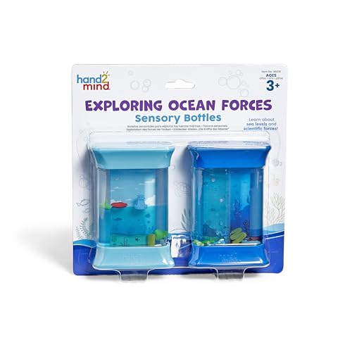 hand2mind Exploring Ocean Forces Sensory Bottles, Science Toys, Calm Down Corner Supplies, Quiet Fidgets for Classroom, Travel Toddler Toys, Preschool Classroom Must Haves, Kids Stocking Stuffers - Image 1