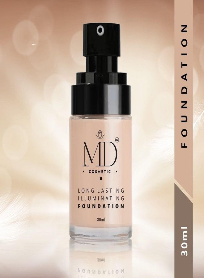 MD COSMETIC كريم أساس إم دي كوزمتيك طويل الأمد ومضيء، كريم أساس سائل مقاوم للماء يدوم طويلاً - تغطية كاملة، لمسة نهائية مطفية، يدوم 24 ساعة، 30 مل - Image 2