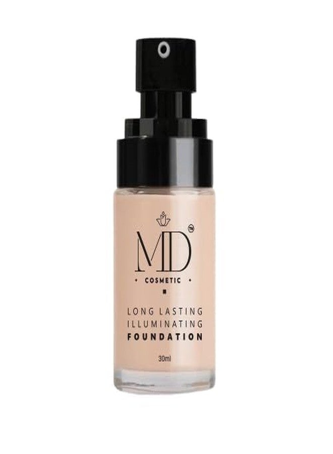 MD COSMETIC كريم أساس إم دي كوزمتيك طويل الأمد ومضيء، كريم أساس سائل مقاوم للماء يدوم طويلاً - تغطية كاملة، لمسة نهائية مطفية، يدوم 24 ساعة، 30 مل - Image 1