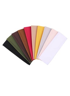 Leeven Headbands For Women 10 Pcs Cotton Headbands Soft Sweat Wicking Stretchy Headband For Unisex Girls Sports Yoga Running Working Qut (Combo 13)  - Image 1