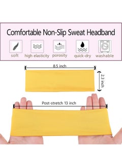 Leeven Headbands For Women 10 Pcs Cotton Headbands Soft Sweat Wicking Stretchy Headband For Unisex Girls Sports Yoga Running Working Qut (Combo 13)  - Image 2
