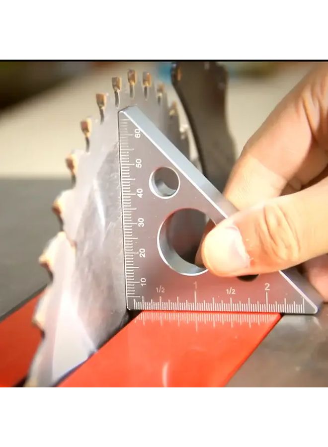 Red Aluminum Alloy Right Angle Ruler 45 90 Degree Woodworking Measuring Tool - Image 2