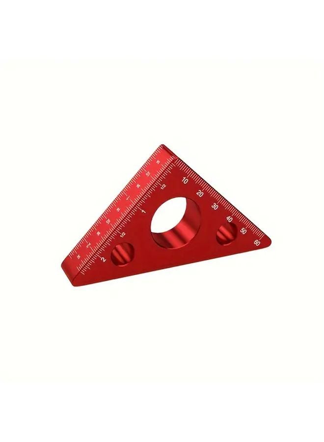 Red Aluminum Alloy Right Angle Ruler 45 90 Degree Woodworking Measuring Tool - Image 1