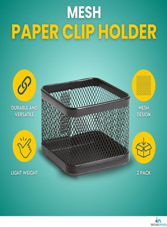 1InTheOffice Mesh Paperclip Holder for Desk, Paperclip Holder Desk Accessories Holder(2 Pack) - Image 2