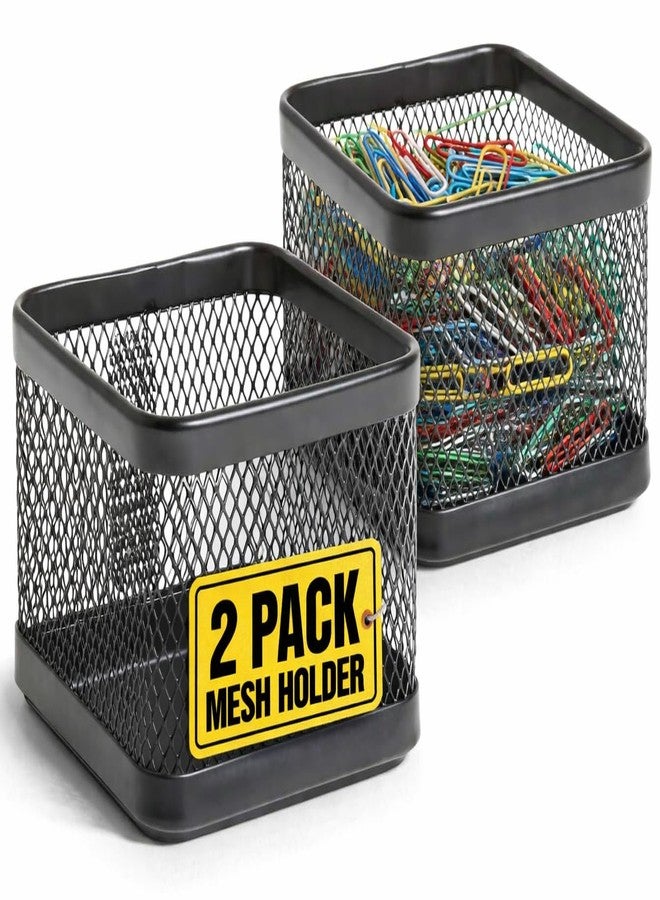 1InTheOffice Mesh Paperclip Holder for Desk, Paperclip Holder Desk Accessories Holder(2 Pack) - Image 1