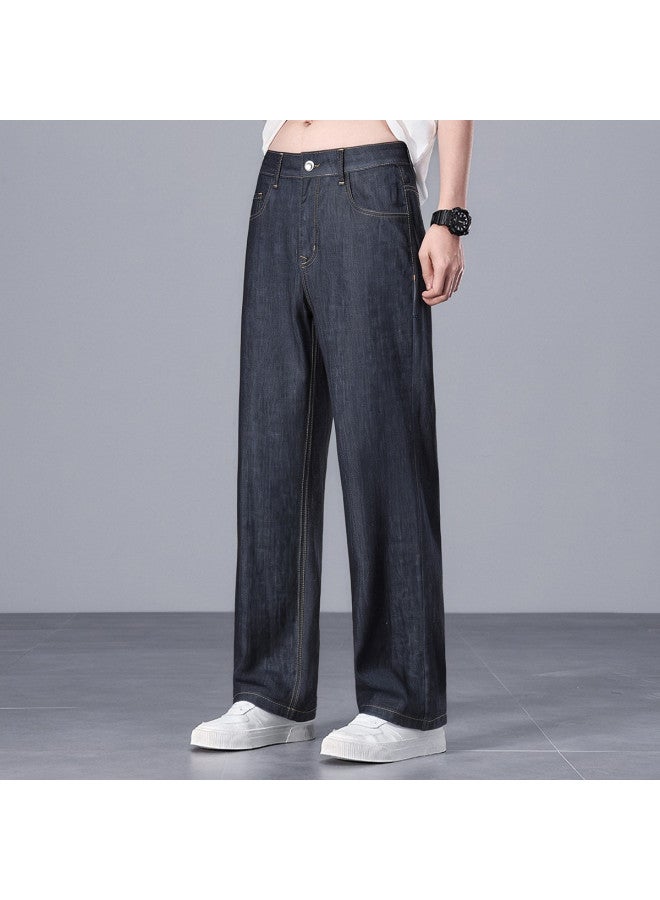 FOLUNSI loose Wide-leg Tencel Jeans For Men - Soft And Comfortable Straight-leg Pants - Image 5