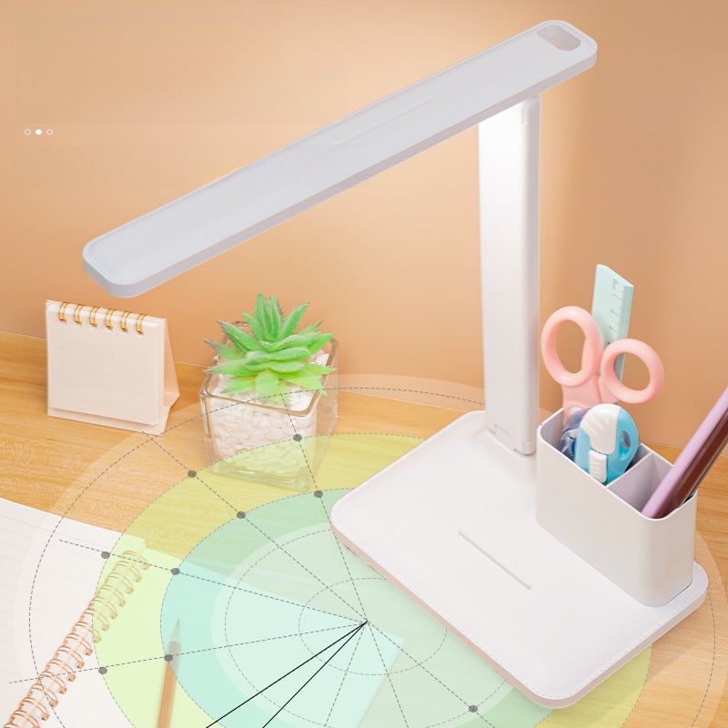 New led Touch Eye Protection Lamp Charging Folding Rotating Dormitory Learning Special Plug-in Reading Student Lamp(Rotating head [charging and inserting dual-use/three-speed dimming and toning] line + charging head) - Image 3