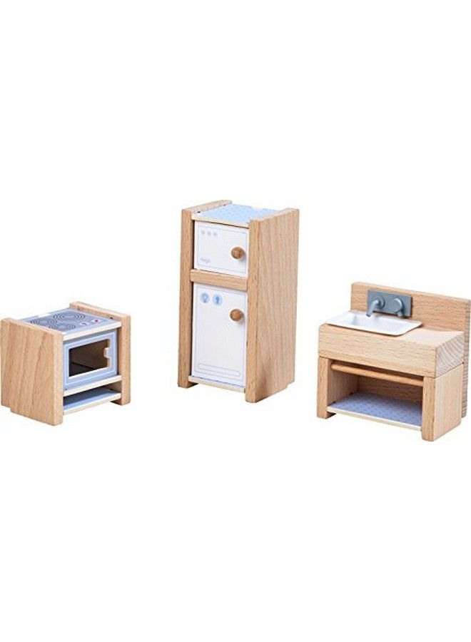 HABA Little Friends Kitchen Room Set Wooden Dollhouse Furniture For 4" Bendy Dolls - Image 1