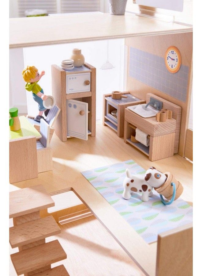 HABA Little Friends Kitchen Room Set Wooden Dollhouse Furniture For 4" Bendy Dolls - Image 4