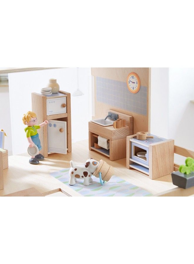HABA Little Friends Kitchen Room Set Wooden Dollhouse Furniture For 4" Bendy Dolls - Image 3