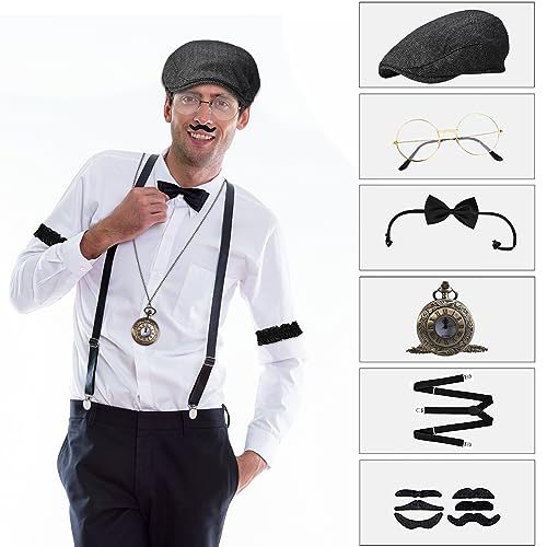 GOLDGE 1920s Accessories for Men, Roaring 20s Costumes, Great Gatsby Costume Men, 1920 Mens Clothing Gatsby Black (M) - Image 5