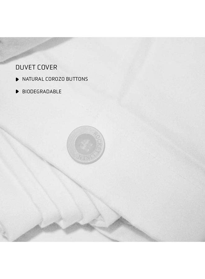 RocketLinen Beige Duvet Cover with 2 Pillow Shams – 400 Thread Count, Button Closure, Corner Ties, Pure Cotton, Sateen Weave – Duvet Cover/Quilt Cover Bedding Set (Queen) - Image 5