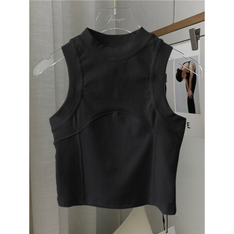 Women's Short Sleeveless Cotton Cami Top with Round Neck - Image 4