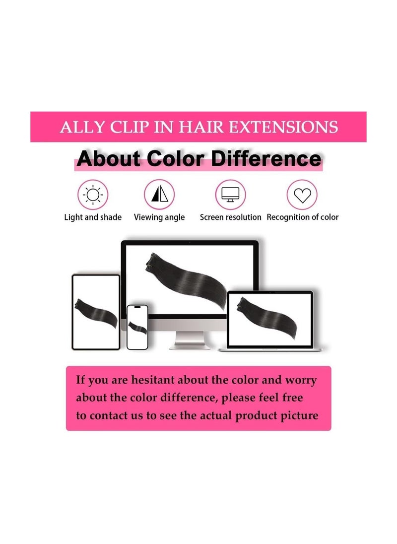 Estelle 7pcs clips in hair extensions straight synthetic black 1  - Image 5