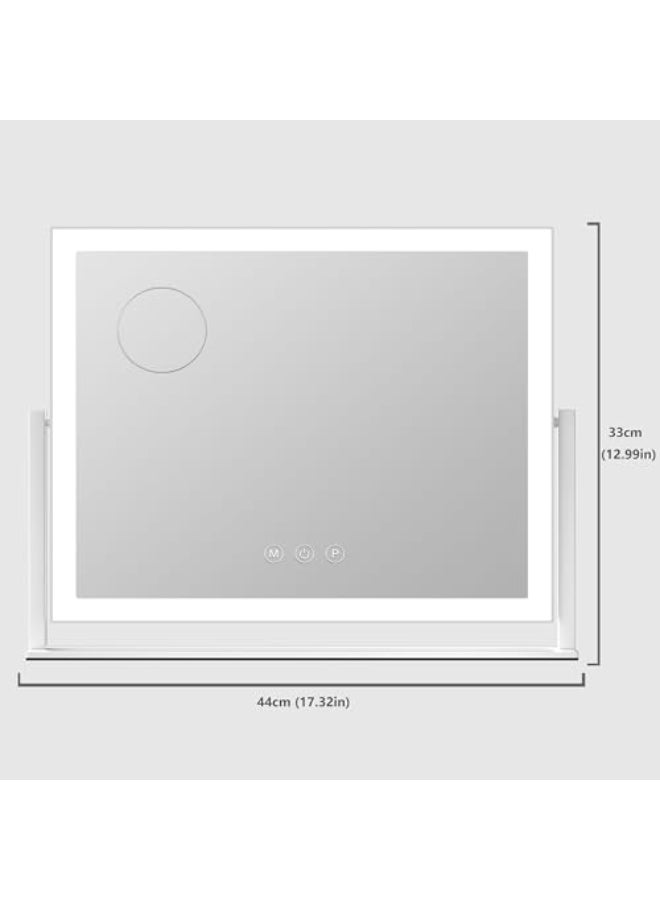 Gvnkvn Lighted Makeup Mirror 173x13 Hollywood Vanity Mirror with Led Lights Three Color Lighting Modes and 10X Magnification Mirror Smart Touch Control 360Rotation White Gift Box - Image 3