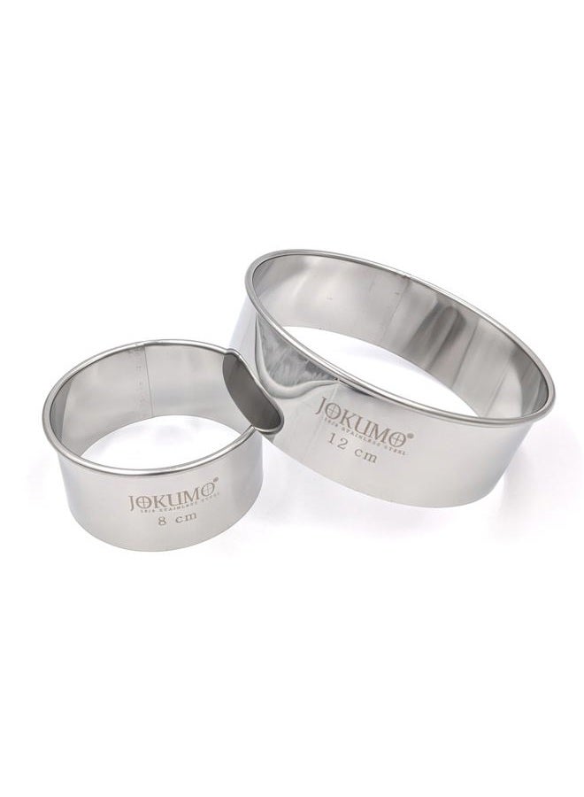 JOKUMO 9 Piece Extra Large Chef Grade Plain Round Pastry/Cookie Cutter Set - Extra Thick Premium 18/8 304 Stainless Steel - Marked Size for Professional Chefs and Ambitious Home Cooks - Image 3