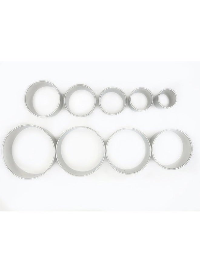 JOKUMO 9 Piece Extra Large Chef Grade Plain Round Pastry/Cookie Cutter Set - Extra Thick Premium 18/8 304 Stainless Steel - Marked Size for Professional Chefs and Ambitious Home Cooks - Image 4