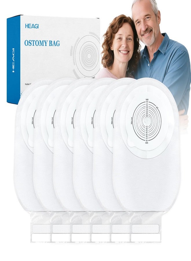 Heagimed 30 Pack Colostomy Bags Ostomy Supplies, One Piece Ostomy Bag with Strong Hook-and-Loop Closure, Drainable Ostomy Pouches for Ileostomy Stoma Care, White, Cut-to-Fit, 65 mm Max - Image 1
