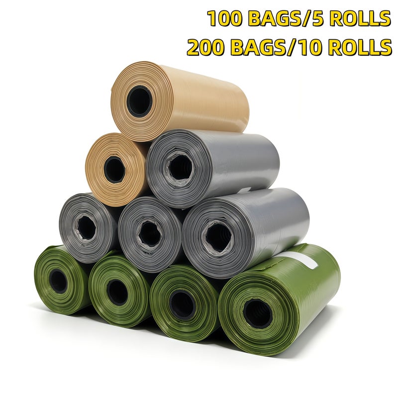 200 Pcs 10 Rolls Dog Poop Bags Mixed Three Colors Large Capacity Thick Polyethylene Outdoor Trash Bag Replacement Roll Pet Cleaning Supplies - Image 1