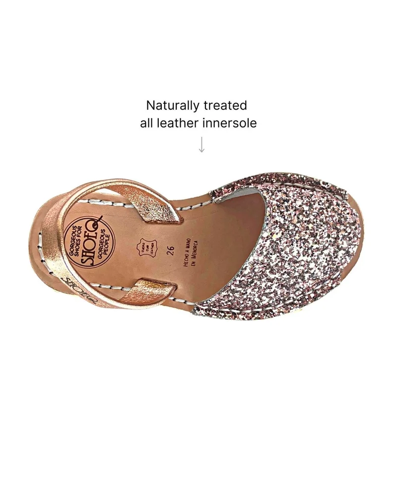 SHOEQ Rose Gold Glitter Girls Classic Avarca for Women | Best Price UAE