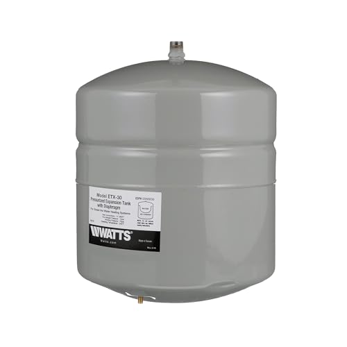 Watts ETX-30 Non-Potable Water Carbon Steel Expansion Tank for Closed Loop Hydronic Heating System Piping, 1/2" MNPT Connection, Tank Volume 4.7 Gallons, Maximum Pressure 75 psi - Image 2