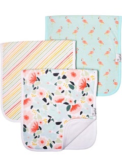 Copper Pearl Copper Pearl Premium Baby Burp Cloths - 3-Pack Large Cotton Burp Cloths, Extra Soft Spit Up Rags with 3 Absorbent Layers, Perfect for Baby Girl Gifts (21" x 10" Size, Leilani Set)  - Image 1