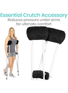 Arabest Sheepskin Crutch Pads Hand Grips Comfortable Breathable Machine Washable Padding Adults Premium Accessory Covers Armpits Latex-Free Non-Toxic  - Image 2