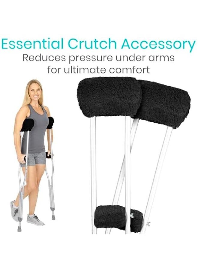 Arabest - Sheepskin Crutch Pads Hand Grips Comfortable Breathable Machine Washable Padding Adults Premium Accessory Covers Armpits Latex-Free Non-Toxic - Image 1