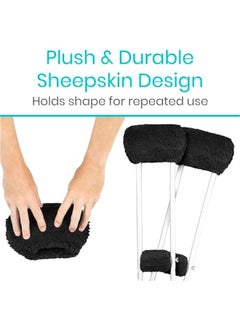 Arabest Sheepskin Crutch Pads Hand Grips Comfortable Breathable Machine Washable Padding Adults Premium Accessory Covers Armpits Latex-Free Non-Toxic  - Image 3