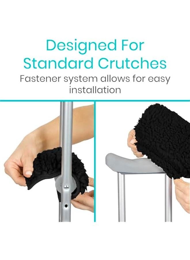 Arabest - Sheepskin Crutch Pads Hand Grips Comfortable Breathable Machine Washable Padding Adults Premium Accessory Covers Armpits Latex-Free Non-Toxic - Image 1