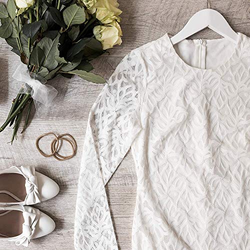 Ash  Roh Ash & Roh® - Wooden Suit Hangers with Non Slip Pants Bar Smooth Finish Solid Wood Coat Hanger 360° Swivel Hook Precisely Cut Notches for Camisole, Clothes Hangers (8, White Hanger) - Image 3