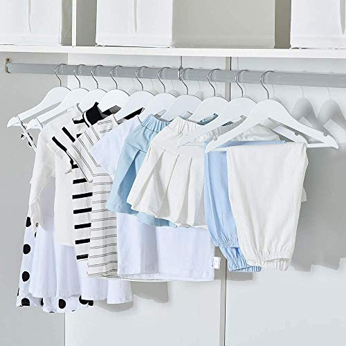 Ash  Roh Ash & Roh® - Wooden Suit Hangers with Non Slip Pants Bar Smooth Finish Solid Wood Coat Hanger 360° Swivel Hook Precisely Cut Notches for Camisole, Clothes Hangers (8, White Hanger) - Image 2
