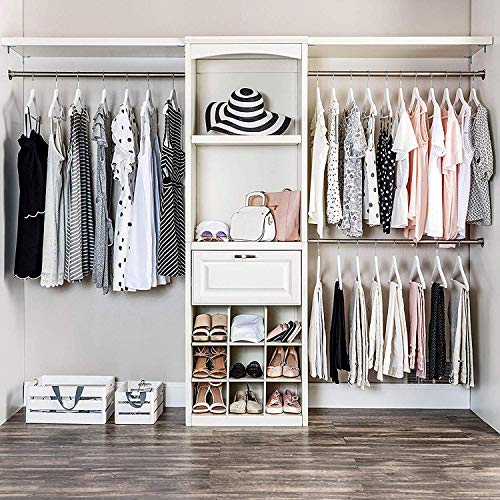 Ash  Roh Ash & Roh® - Wooden Suit Hangers with Non Slip Pants Bar Smooth Finish Solid Wood Coat Hanger 360° Swivel Hook Precisely Cut Notches for Camisole, Clothes Hangers (8, White Hanger) - Image 4